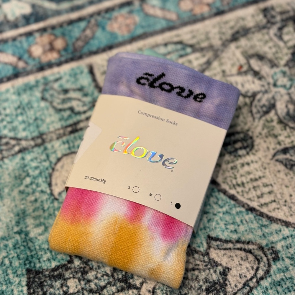 Clove Vibrant Tie-Dye Compression Socks size large